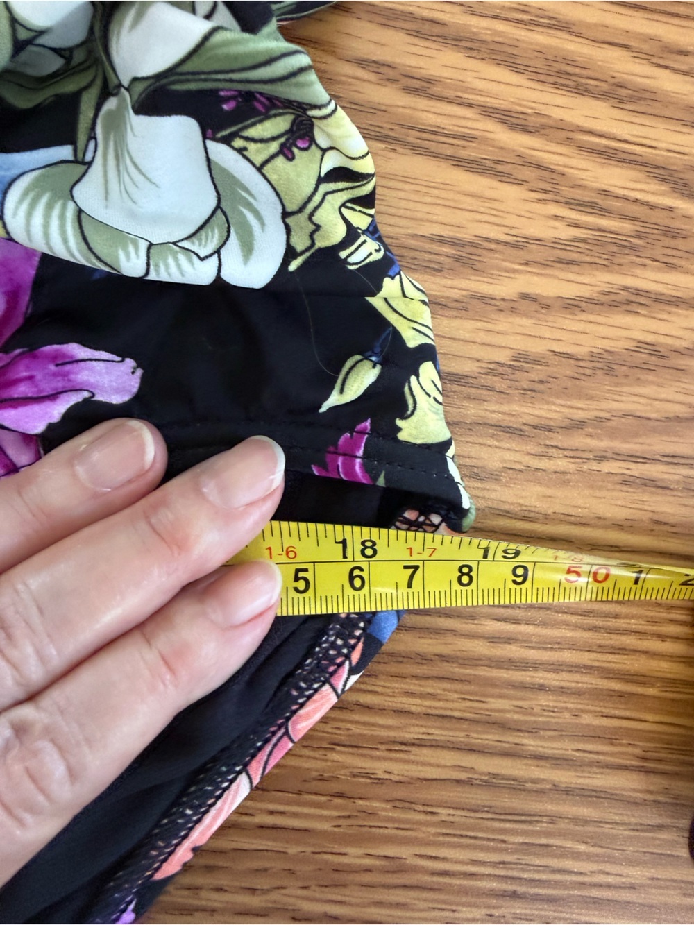 Black Floral Multi Color Swimsuit, Full Coverage, high back, Wide Straps, NWT - Picture 12 of 16